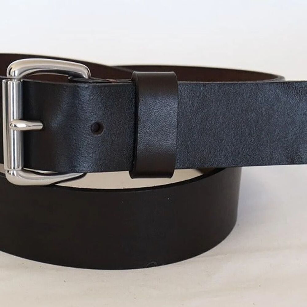 37" Handmade leather belt 100% cowhide dark chocolate brown plain full grain U
